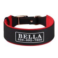 Collar ancho personalizado perros, collares acolchados nailon identificación mascotas, collar nombre de con estampado gratuito - details 7