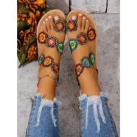 Sandalias de moda con flores de imitación bordadas - details 7
