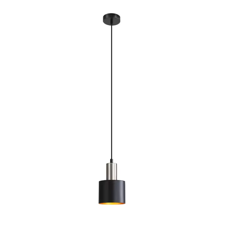 CBJKTX Lámpara colgante para mesa de comedor, lámpara colgante retro negra E27, mesita de noche, altura ajustable - 1