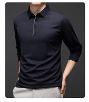 Nuevo POLO ajustado de manga larga, top de punto fino para hombre - details 10