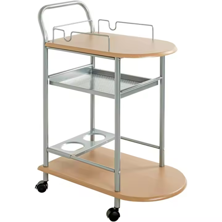 Island de Cocina Moderno de Aluminio Haya, MDF, Metal Dimensión AN 65 cm x AL 83 cm x P 35 cm - 1