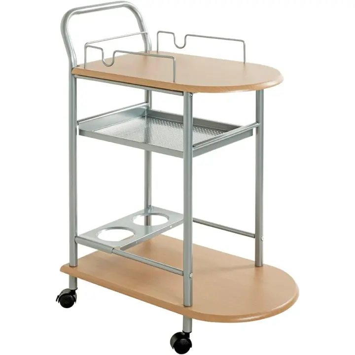 Island de Cocina Moderno de Aluminio Haya, MDF, Metal Dimensión AN 65 cm x AL 83 cm x P 35 cm - 1