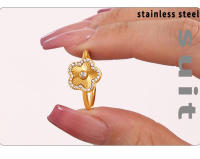 Elegante Anillo de Ovalado Recorte Placa Cubic Zirconia Anillo de Boda Mujeres Joyería Fina Metal Anillo de Acero Inoxidable - details 4