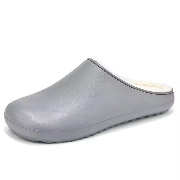 Nuevo Zuecos de madera para jardín con forro de lana de invierno de alta calidad, pantuflas cálidas de felpa para interior para hombre 38-45 #   Precio bajo - 1