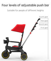 Triciclo para niños de 1 a 6 años, cochecito de bebé ligero con empuje manual, 6,8 KG, Plegable, portátil - details 6