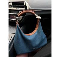 Bolso De Las Axilas De Mezclilla Informal Vintage Bolso De Mano De Gran Capacidad Bolso De Cubo De Hombro De Moda - details 3