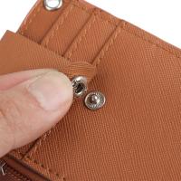 Tarjetero de identificación de cuero PU, monedero con llavero, funda portátil para tarjetas de autobús para trabajo de oficina y negocios - details 3