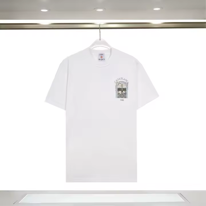 Camisetas Casuales de Verano 2025 para Hombres Algodón Puro, Cuello Redondo, Mangas Cortas, Impresiones de Logotipo - 1