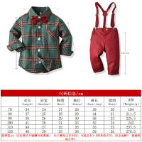 Ropa para niños, nuevo cárdigan de algodón con cuello vuelto de manga larga a cuadros para niños, conjunto de monos, estilo moderno - details 8