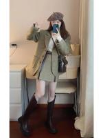 Conjunto de traje para mujer, elegancia Retro francesa de alta gama, chaqueta holgada y conjunto de dos piezas de media falda, otoño 2023 - details 9