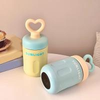 Bonita taza termo de 500ml de acero inoxidable para mantener el calor, taza con pajita con mango de amor y hielo, taza de café sellada con pajita para el hogar - details 4