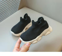 Zapatos informales para niños y niñas, zapatillas de calcetín de tela elástica sin cordones, transpirables, a la moda, 21-30, otoño, 2024 - details 10