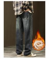 Jeans de Algodón Cálido y Grueso Pantalones Largos y Sueltos de Terciopelo Coreano - details 15