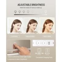 Espejo HD con Luces LED Ajustables Moderno, Blanco-Dorado, 5 Cajones y 10 Compartimentos, Enchufable y USB - details 11