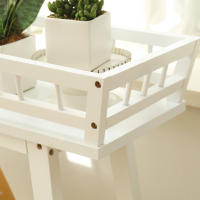 UNHO Estanterias para Plantas Madera Insterior Soporte Taburete para Macetas Blanco - details 1