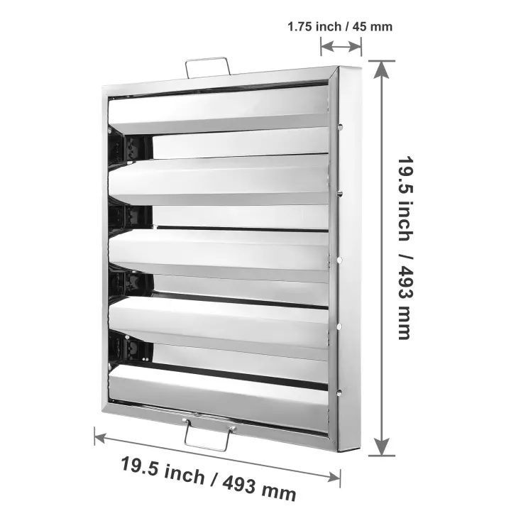 SucceBuy Filtro de campana comercial, filtro deflector de acero inoxidable para grasa, ideal para campanas extractoras de cocina comercial - 1