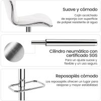 Moderno de Cocina Altura Ajustable con Respaldo de Forma Concha Giratorio 360 ° - details 5
