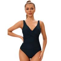 2025 nuevo traje de baño Sexy de una pieza cruzado con cuello en V para mujer, traje de baño de talla grande para mujer, trajes de baño de talla grande, ropa de playa de verano XXL - details 7