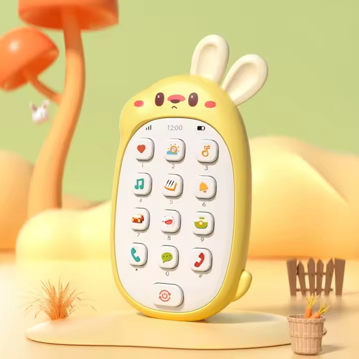 Juegos de Conejo para Niños Teléfono Móvil, Rompecabezas Masticable para Bebés, Teléfono Musical Multifuncional sin Batería para Hombres y Mujeres - 1