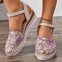 Sandalias de mujer con espalda descubierta y correa hueca, talla grande, informales, transpirables, versátiles, cómodas, con suela gruesa y cuña - details 4