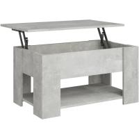 Mesa de centro, mesa auxiliar, consola lateral, salón, sofá, sala de estar, cafetería, muebles, mobiliario, madera contrachapada blanca, 79x49x41 cm - details 30