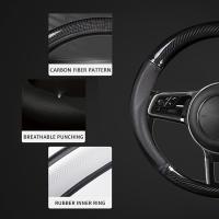Cubierta de Volante de Cuero Nappa Diseño de Patrón de Fibra de Carbono - details 3