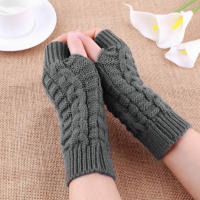 Guantes de medio dedo para Mujer, manoplas suaves y cálidas de lana, para el brazo, Invierno - details 7