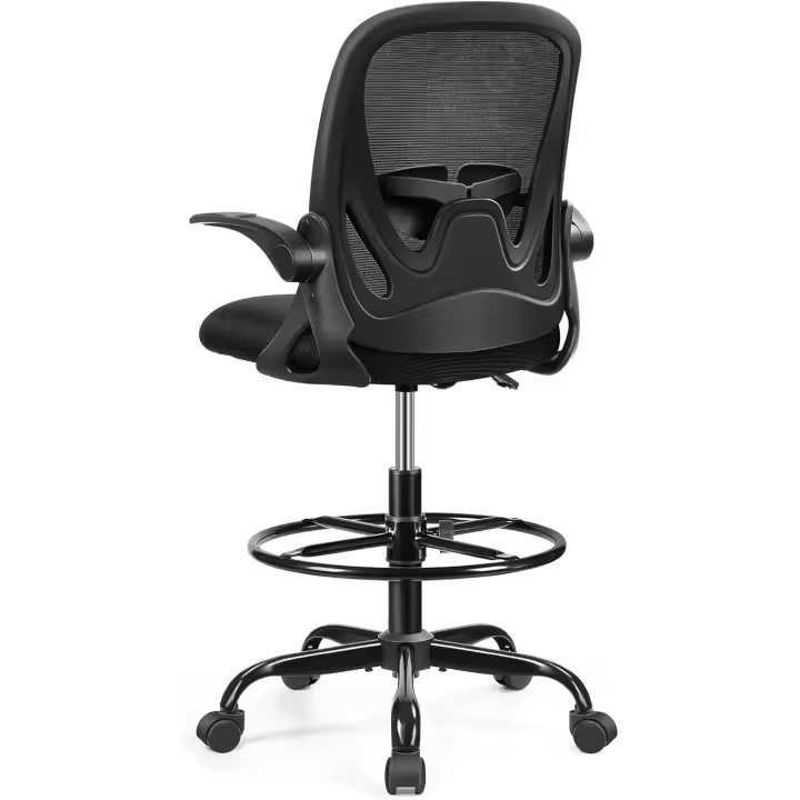 Silla de Oficina para el Hogar Giratoria 360° Taburete de Bar con Resalones Plegable, 300 Libras - 1