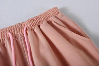 Top de cuello redondo para mujer, pantalones cortos sueltos, suéter informal de dos piezas, Ropa nueva 2024 - details 15