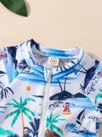 Bañador encantador con estampado de árbol de coco para niña, traje de baño con protección solar, cómodo para la playa y la piscina - details 7