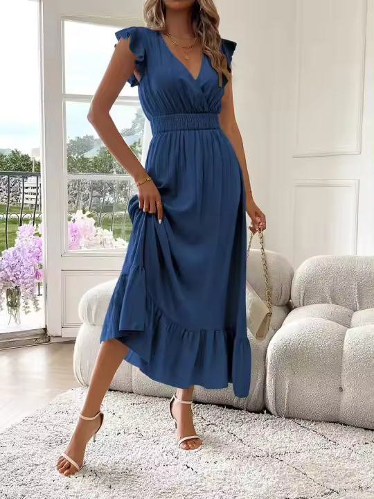 Nuevo vestido largo de verano de manga corta para mujer - 1
