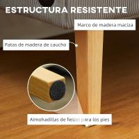 Sofá de 2 Plazas con 2 Puertos USB Tapizado en Panal Sofá de Salón sin Reposabrazos con 1 Puerto Tipo-C y Patas de Madera de Caucho Carga 240 kg 110x60x85 cm Amarillo - details 15