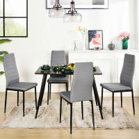 Sillas de Comedor Juego de 4 Sillas de Metal para Cocina, Silla de Mesa Comoda Silla con Asiento Tapizado, Negro - details 108