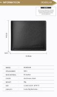 Billetera de cuero casual para hombres, billetera corta para adelgazar, plegable, clip de tarjeta juvenil - details 12