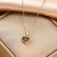 Colgante de Corazón de Melocotón en Acero Inoxidable con Placa de Oro Lujo Ligero para Mujeres - details 17