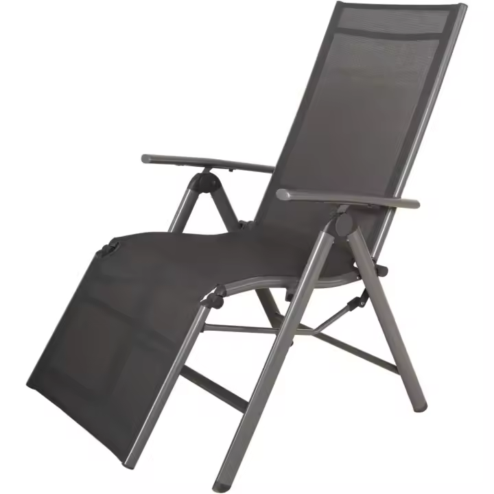 relax de aluminio Korfu con reposabrazos, 61 x 21 x 95 cm, Gris - 1