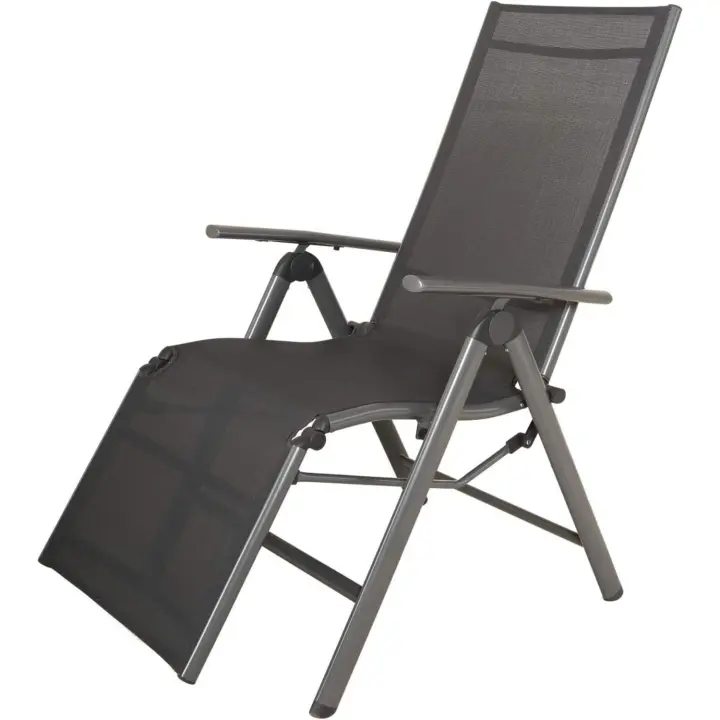 relax de aluminio Korfu con reposabrazos, 61 x 21 x 95 cm, Gris - 1