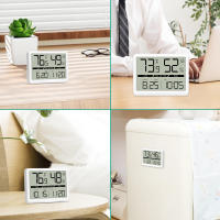 ORIA-medidor de humedad para habitación, higrómetro LCD de gran número, preciso, con reloj - details 6