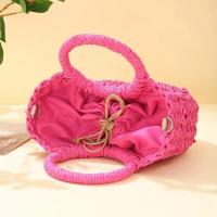 Bolso de playa de media luna de vid de hierba tejido a mano, bolso de hombro hueco de verano para mujer de gran capacidad - details 16