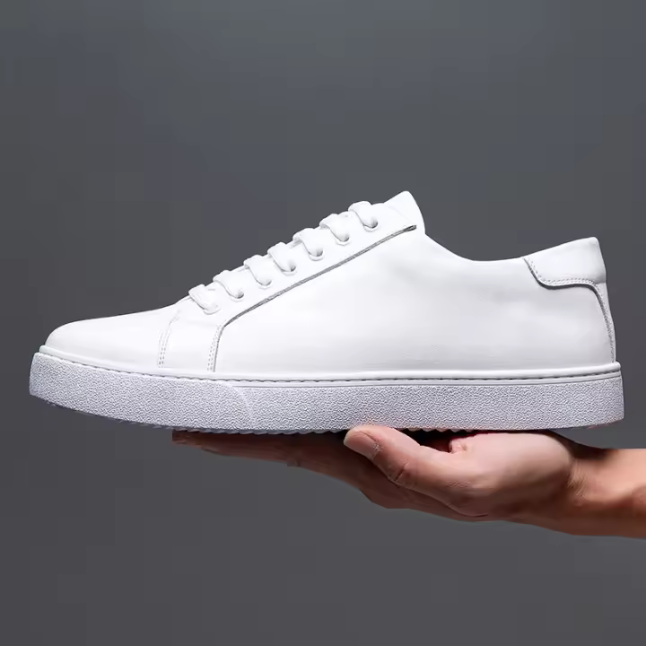 Nueva tendencia zapatos de tablero estilo británico color pulido zapatos casuales suela suave zapatos blancos - 1