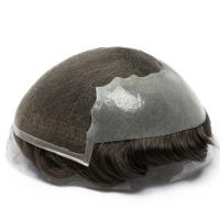 Q6 Base de encaje para hombres, peluquín duradero para hombre, Base de encaje transpirable, reemplazo de cabello humano Natural Real, Unidad de sistema de cabello, prótesis para hombres - details 3