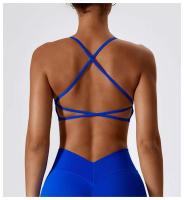 Top corto de gimnasio mejorado para yoga para mujer, sujetador deportivo ajustado sin costuras, sujetador transpirable - details 3