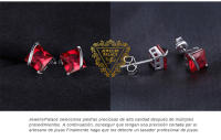 JewelryPalace-pendientes de plata de ley 925 con rojo rubí, joyería con piedras preciosas, con cierre de tuerca, para mujeres - details 2