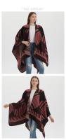 2023 nuevo chal retro para mujer con abertura Otoño e Invierno bufanda chal de punto cálido grueso de Cachemira de imitación - details 3