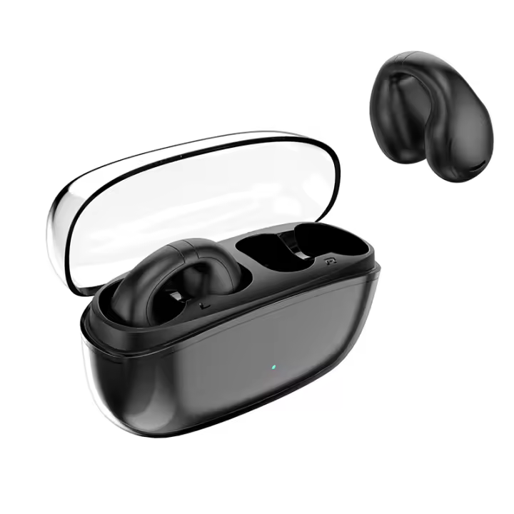 Auriculares inalámbricos transparentes con Clip para la oreja, cascos estéreo de graves Hifi, TWS, Bluetooth, con micrófono, cancelación de ruido - 1