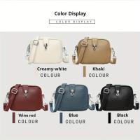 Elegante bandolera de piel para mujer - Bandolera multifuncional de color sólido con bandolera desmontable, cierre de cremallera, múltiples compartimentos para uso diario, bandolera multifuncional, bandolera con bandolera desmontable. - details 0