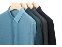 Camiseta de manga corta de seda helada con agujeros de malla para hombre de alta gama, polo transpirable con solapa, ropa de marca, novedad para el verano - details 3
