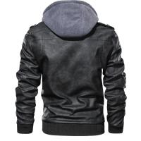 Chaqueta de cuero de imitación con capucha para hombre primavera otoño invierno estilo casual chaqueta juvenil moda más chaqueta de cuero cálida a prueba de viento de terciopelo - details 5