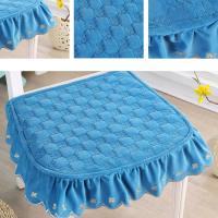 Cojín para silla de comedor de estilo Pastoral, 43x45cm, suave, transpirable, para invierno, para estudiantes, antideslizante, antisuciedad, cuadrado de terciopelo - details 1