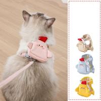 Chaleco con arneses ajustables para mascotas con mochila y correa, juego de correa para perro desmontable, correa suave para el pecho para gato antiescape - details 5